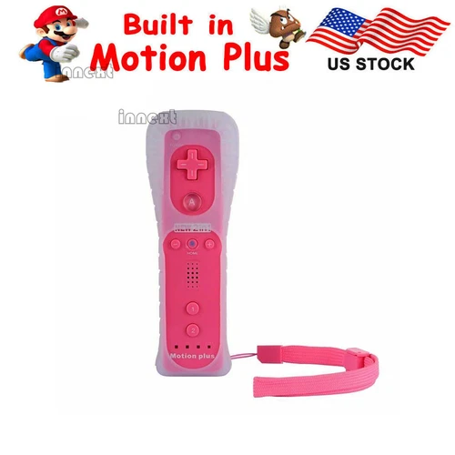 For Wii Wii U Console Video Games Motion Plus Wii Remote Controller Pink