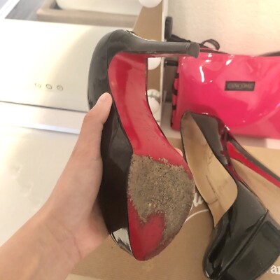 Christian Louboutin Bianca 140 Black Patent 37.5 | eBay