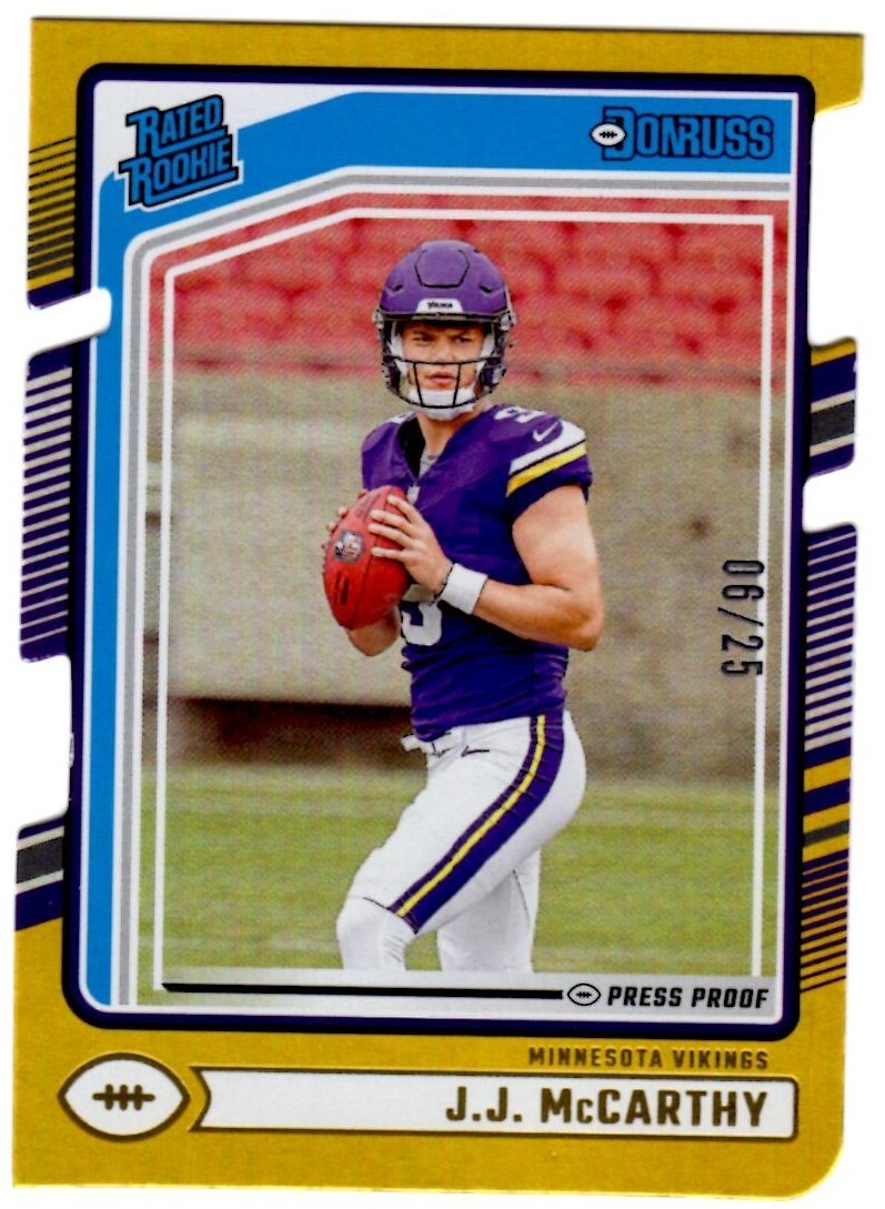 2024 Donruss Press Proof Gold Die Cut #303 J.J. McCarthy RR #6/25