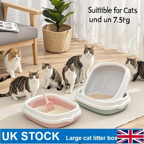 Extra Large Open Cat Litter Tray High Sided Deep Jumbo Rim Pan Box Loo Toilet UK - Picture 17 of 23