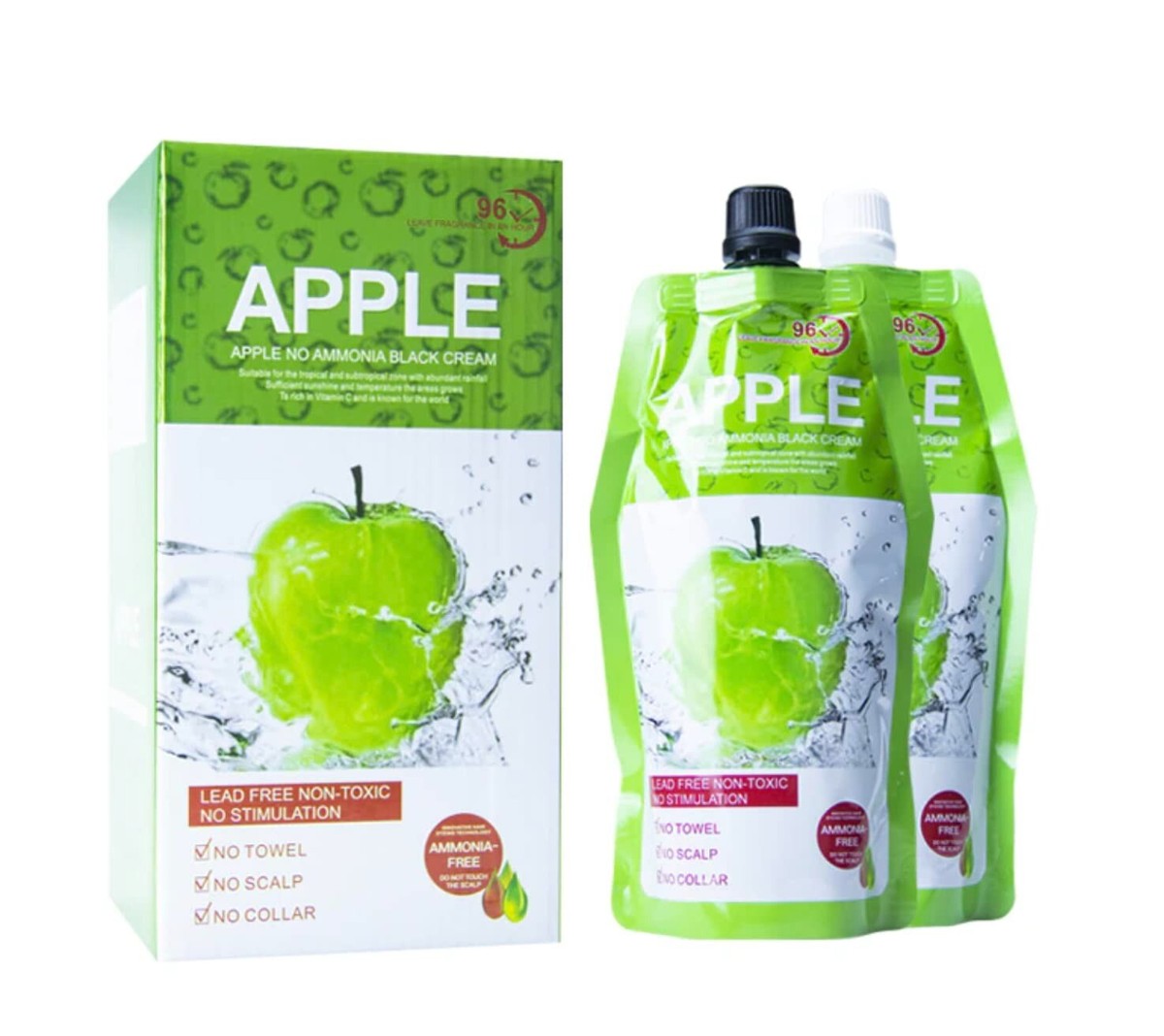 MOKERU BLACK HAIR DYE CREAM 500ml*2/Pack APPLE Black Hair Dye