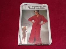 🌸 1986 SIMPLICITY #7369 - DESIGNER "CATHY HARDWICK" LADIES DRESS PATTERN 14 FF