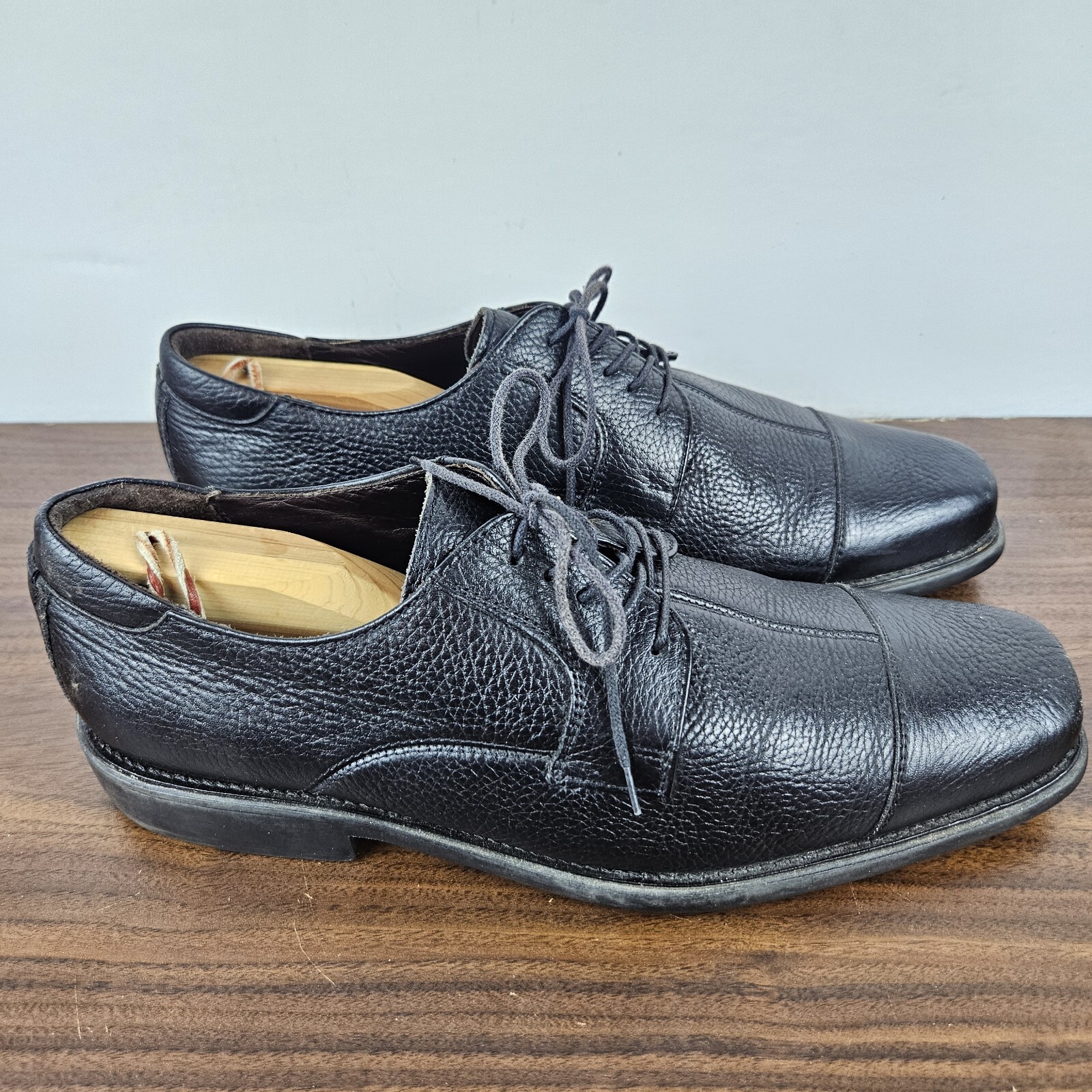 SAOLA Scarpe Oxford Johnston & Murphy uomo 11 pelle di pecora nera con scarpe alberi