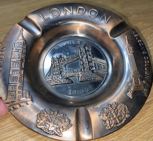 London Big Ben Tower Bridge Nelson’s Column Collectors Metal Ashtray - Picture 8 of 9