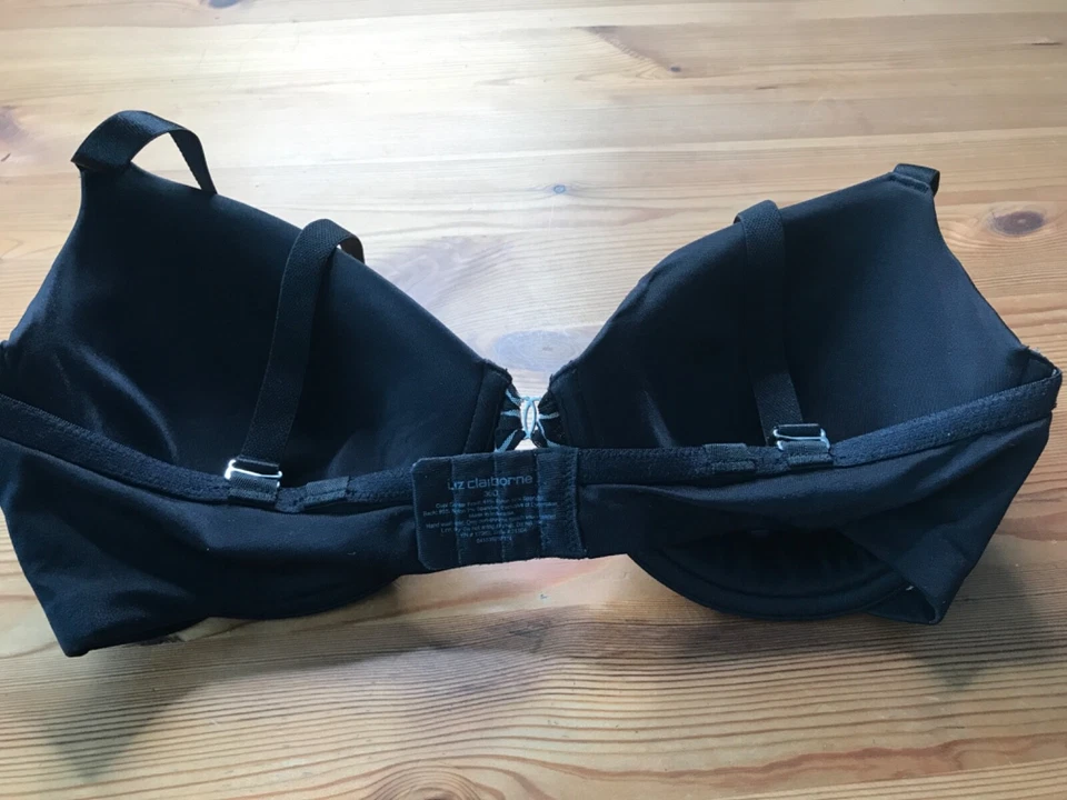 Sujetador Liz Claiborne 36D negro acolchado con aros cierre ajustable trasero Foto 2 de 2