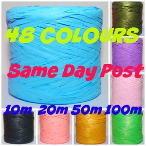 Raffia Ribbon 48 Colours 100m Decorating Flowers Gifts Crafts