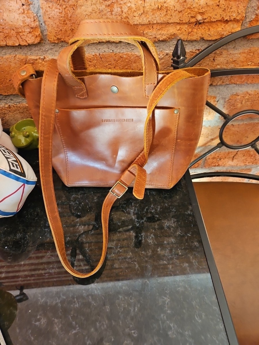 Vintage Portland Leather Goods Brown Tote Bag View 5