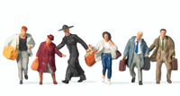 Preiser 10327 Laufende Reisende 6 Figuren H0 1:87 Handbemalt Neu + Ovp
