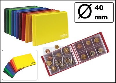 LINDNER 2070-2 Coin Pocket Album Lugano Light Blue 48 Compartments 40mm