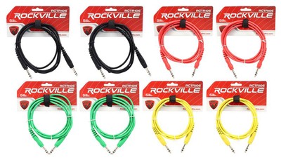 10 Rockville 6' 1/4'' TRS to 1/4'' TRS Cable 100% Copper (5 Colors x 2 of Each)