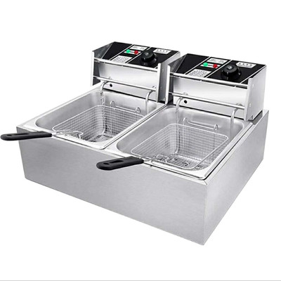 New 6L 12L Electric Deep Fryer Restaurant Fry Basket Stainless Steel 5000W