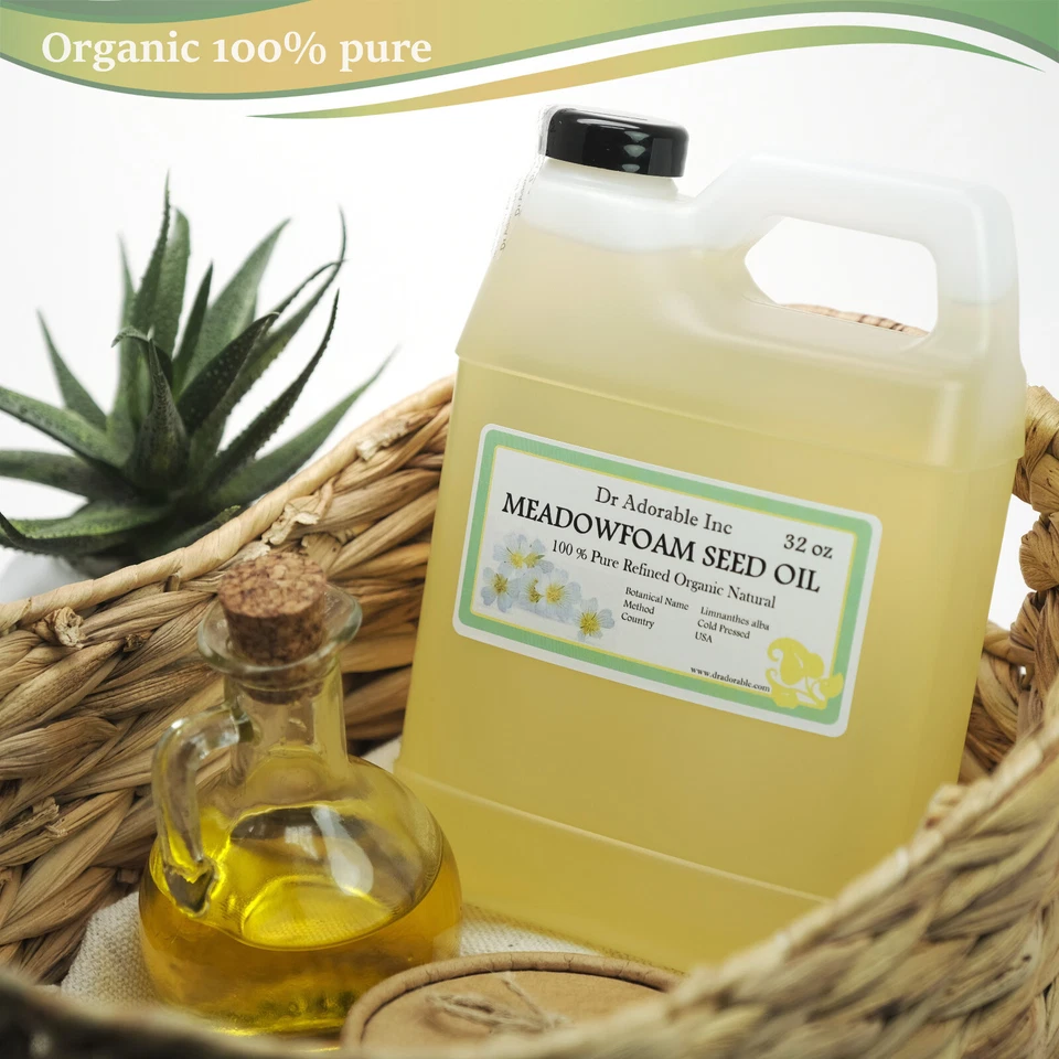 32 Oz Premium Pure Organic Cold Pressed Best Meadowfoam Seed Oil Multi Purpose - Image 2 of 4