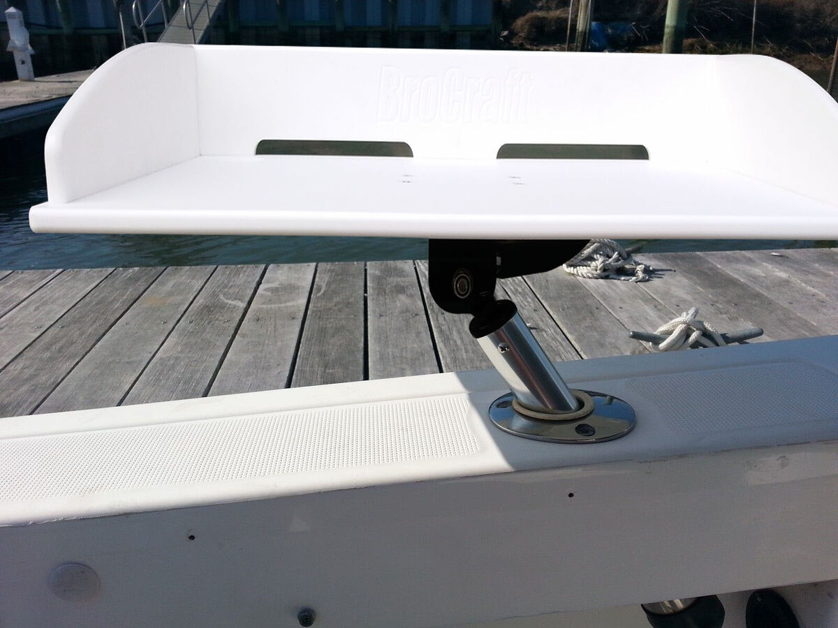 Brocraft Bait Table/ Boat Fillet Table / Boat Cutting Board for Rod Holder  Mount