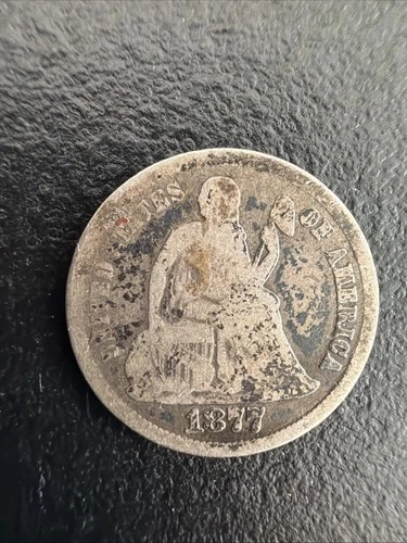 1877 Seated Liberty Silver Dime US Coin