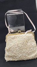 Vintage 1940's Bounty Beaded Purse Iridescent Sequins Kiss Lock Hong Kong READ