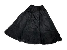 VTG Half Slip Underskirt Sz XS READ Black Petticoat High Rise Midi Skirt Lace