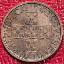 HIGH GRADE AU 1970 PORTUGAL 50 CENTAVOS COIN-OCT330