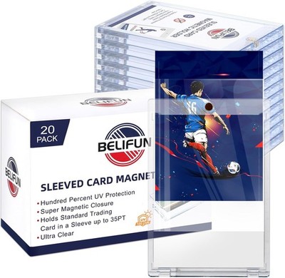 20 Pack Magnetic Card Holders 35PT UV Protection Acrylic Trading Card Cases