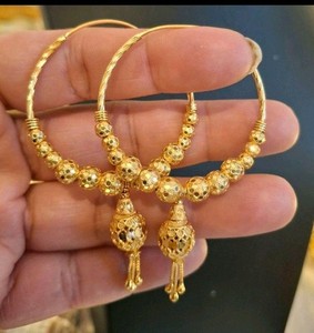 Authentic Gold Plated Asian Traditional Large 2.8 inches Jumki Balli Daily use product