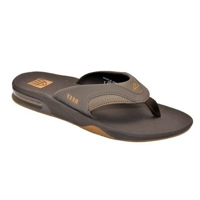 Reef Fanning Mens Flip Flops Olive Brown Bottle Opener Sandals Heel Airbag, 10
