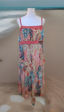 Torrid Floral Beaded Chiffon Asymmetrical Empire Waist Lined Sundress Size 22