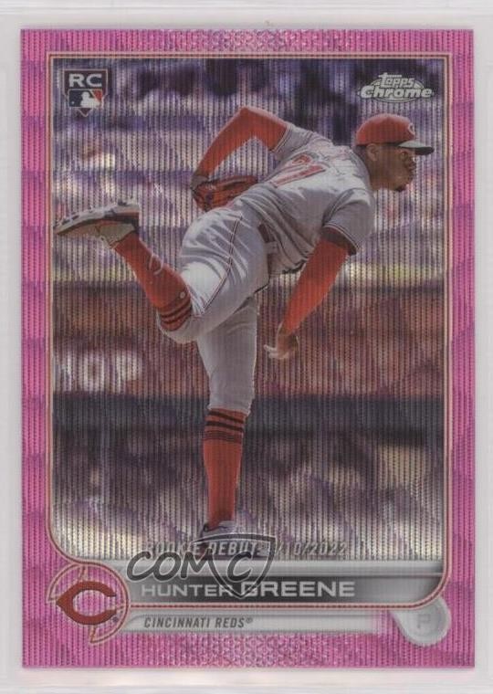 2022 Topps Chrome Update Rookie Debut Pink Wave Refractor Hunter Greene 0w27