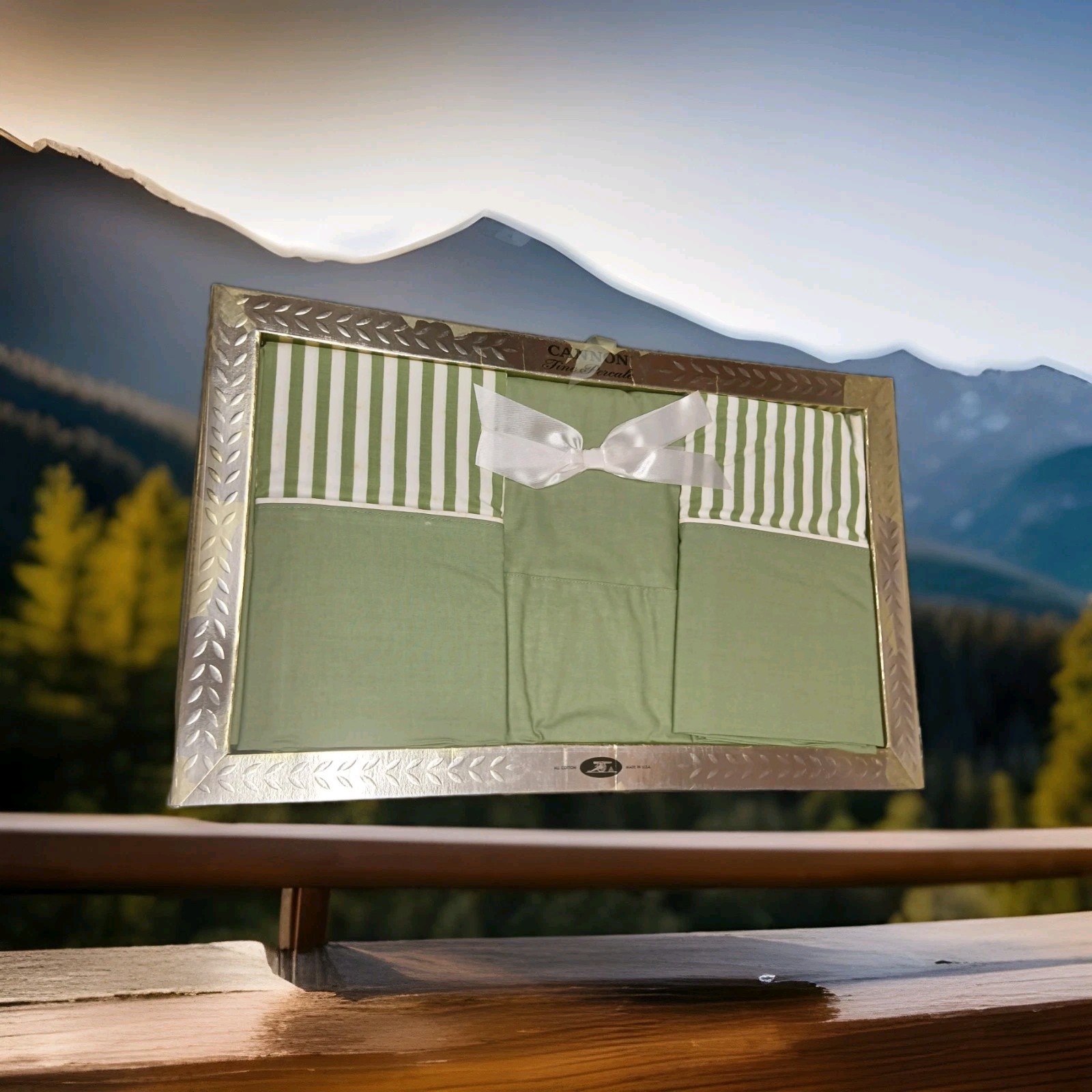 1960s Vintage Cannon Flat Sheet & Pillowcase Set ~ NOS Unused Original Packaging