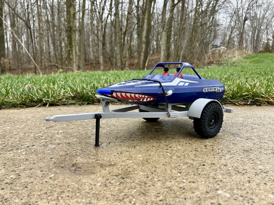 3D Printed RC Boat Trailer For Proboat SprintJet - Grey - Single Axle - Image 2 of 4