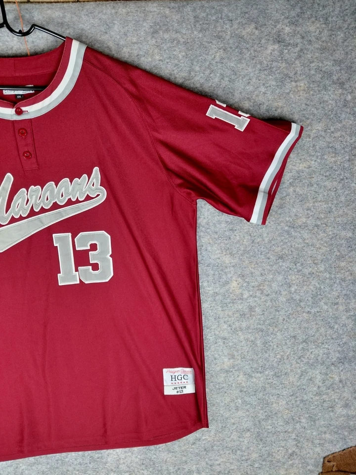 Derek Jeter Kalamazoo H.S. Camiseta de béisbol Headgear Classics para hombre 5XL 29x36 LEER Foto 3 de 4