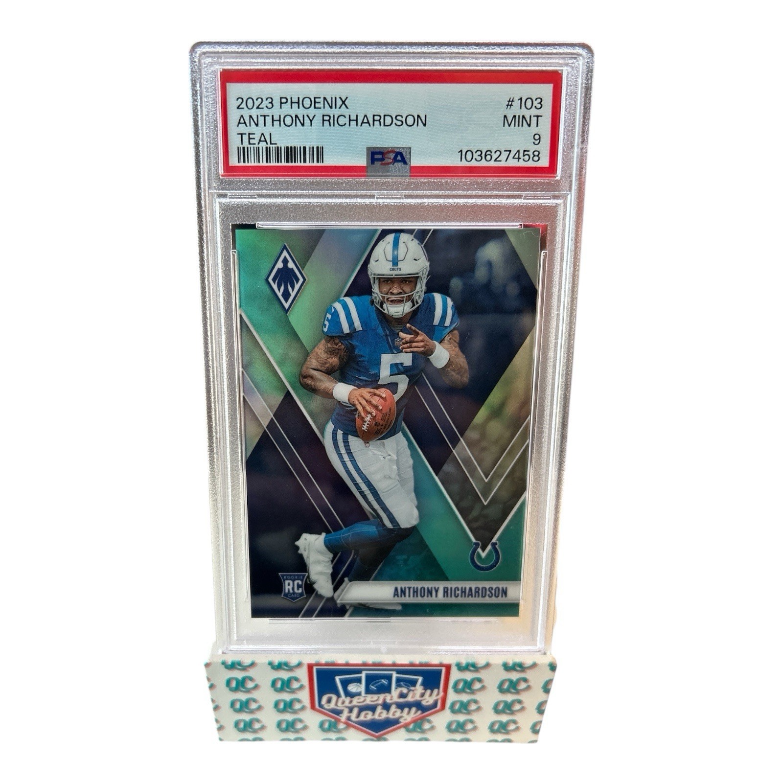 2023 Panini Phoenix - Rookies Anthony Richardson #103 Teal /150 (RC) PSA 9 Mint