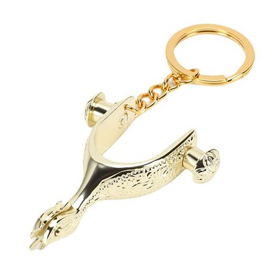  Sporen-Schlüsselanhänger Vintage Metall Optik Reiterei Geschenk 1X6O