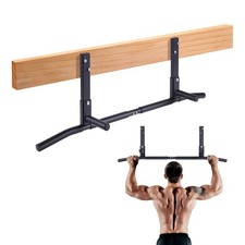 AmStaff Fitness Joist Mount Barre de Tirage, Monté au Plafond Noir Poudré Revêtu 