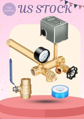 Upgraded 1'' x 11'' Well Pressure Tank Tee Kit - with 30-50 Psi Pressure Switch