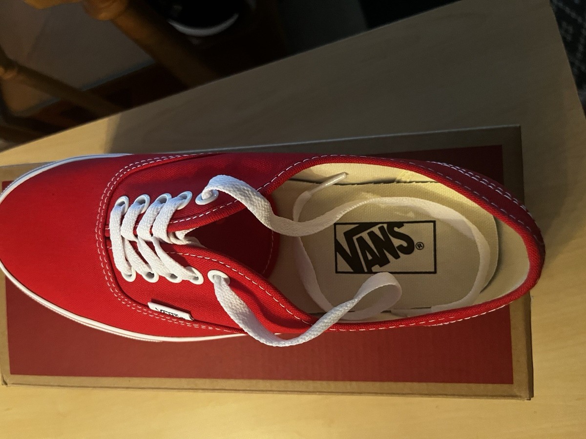Mens VANS Size 7.5 Red Canvas With White rubber soles | eBay