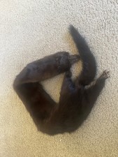 Vintage Real Mink Fur Stole Scarf with Head, Tail  Paws - Immaculate Condition