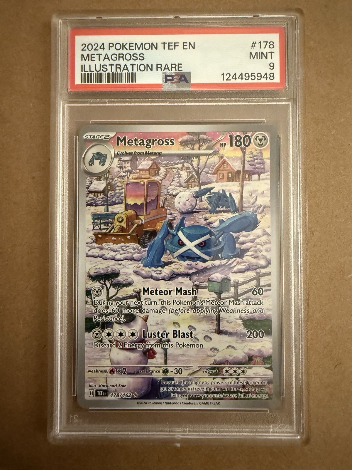 Pokémon Metagross TCG Card 178/162 Temporal Forces Illustration Rare PSA 9 Mint