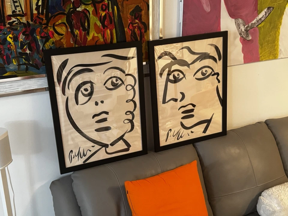 Peter Robert Keil DOS PINTURAS ENMARCADAS ÚNICAS calidad - 20”x26” cada una enmarcada. Foto 2 de 4