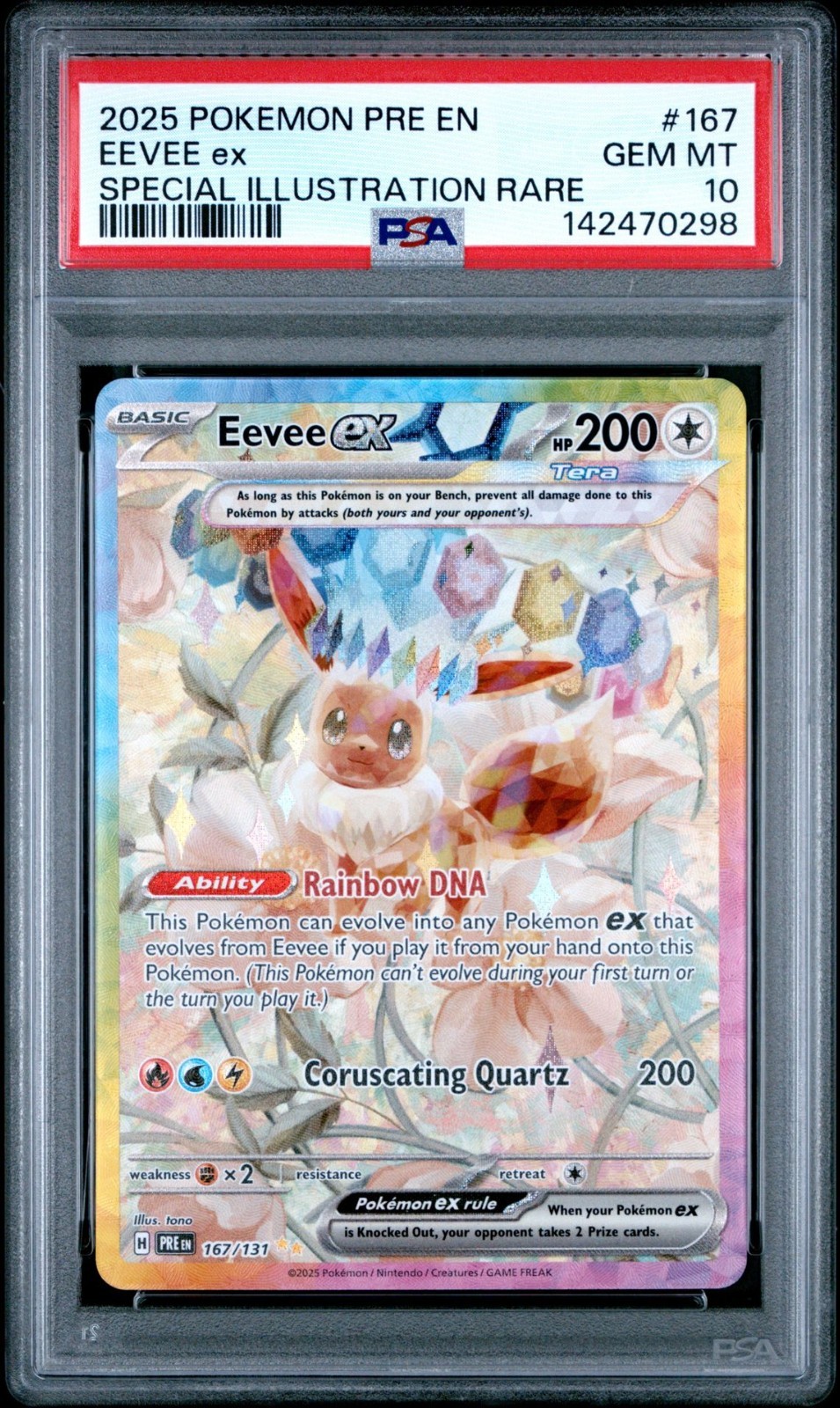 2025 Pokemon Prismatic Evolutions Eevee EX Special Illustration Rare #167 PSA 10