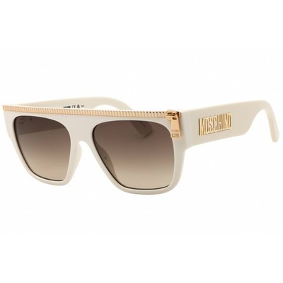 Moschino Women's Sunglasses Rectangular Shape Ivory Plastic Frame MOS165/S SZJ