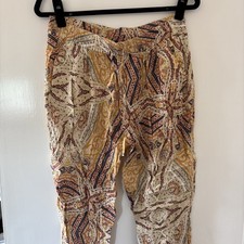 Zara Large Trousers Patterned Paisley Bright Festival Summer