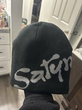 Satyn Black Knit Beanie with Satin Lining Unisex Winter Hat