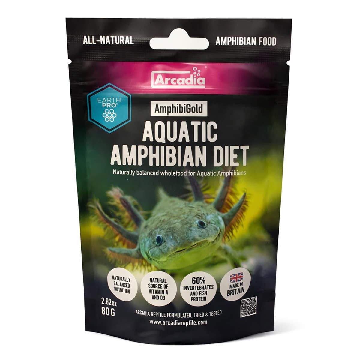 Arcadia EarthPro AmphibiGold 80g | Axolotls, Clawed Frogs, Newts & Salamanders