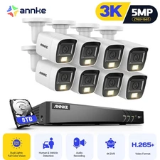 ANNKE 4K 8CH DVR 5MP Audio AI Security Camera System Outdoor Color Night Vision