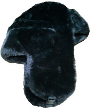 Fluffy Warm Faux Fur Aviator Cap w/Ear Flaps-Snap Closure Chin-Soft-1 Sz  1030