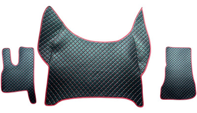 Anti Rutsch Schwarz + Rotem Rand + Rot Stitches Fußmatten für DAF XF 2021 + LHD