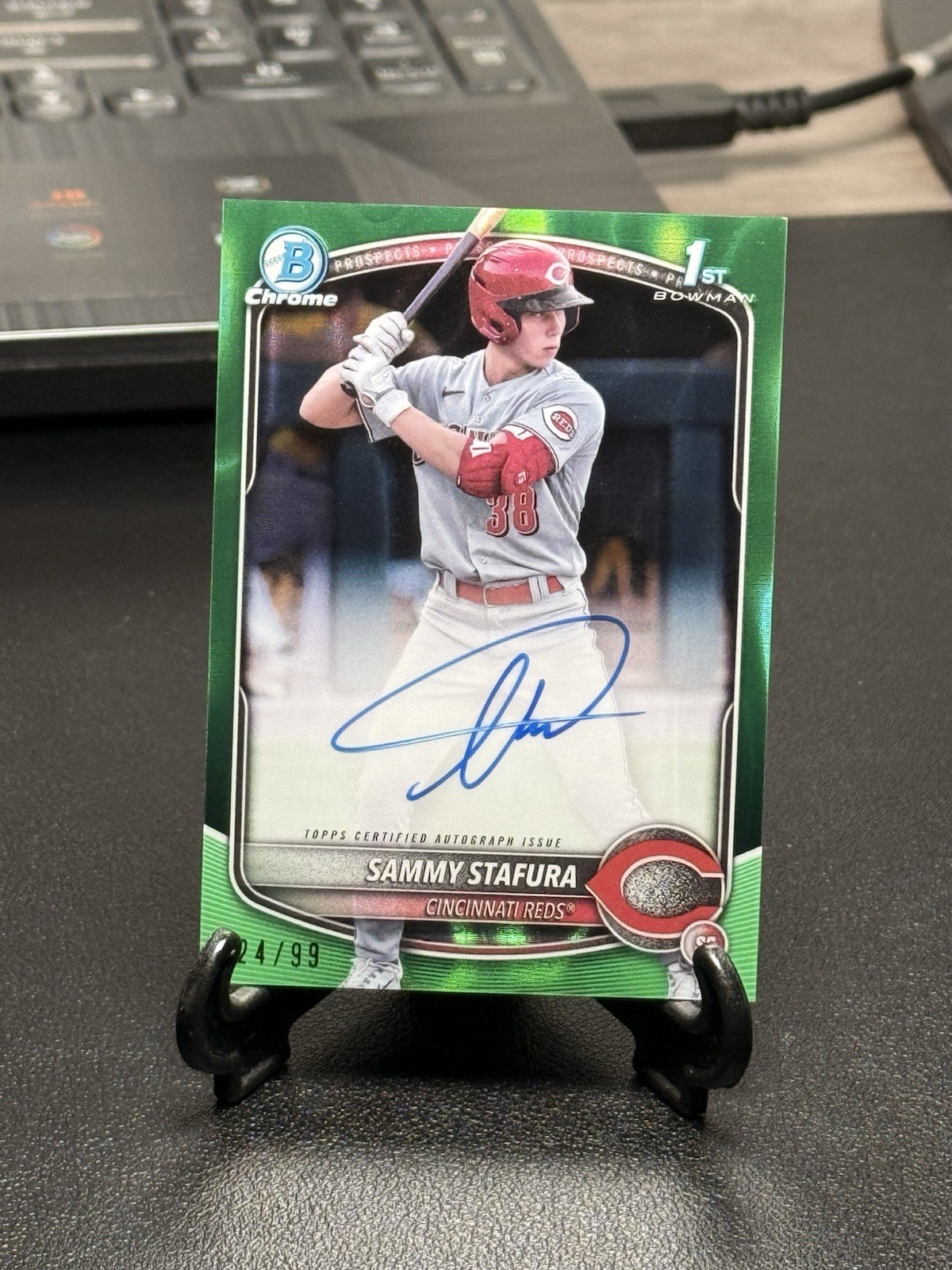 Sammy Stafura Bowman 1st Auto Green Lava /99 2025 Bowman Chrome #CPA-SS