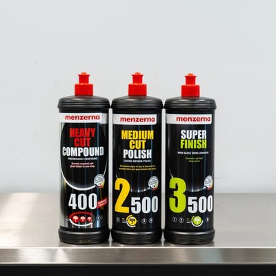 Menzerna 32oz Compound Polish Combo Kit - 2500 3500 Super Finish 400 Heavy Cut