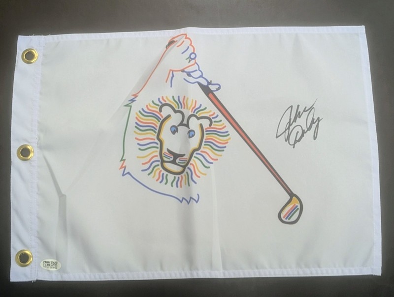 John Daly Lion Logo Signed Autographed Golf Flag PGA Tour Open Hero Long John