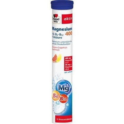 DOPPELHERZ Magnesium 400+B1+B6+B12+Folsäure BTA, 15 St PZN 01886276