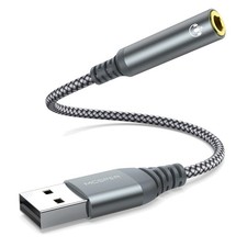 Versatile USB Audio Adapter with 3.5mm Jack - Compatible with PC, Mac More